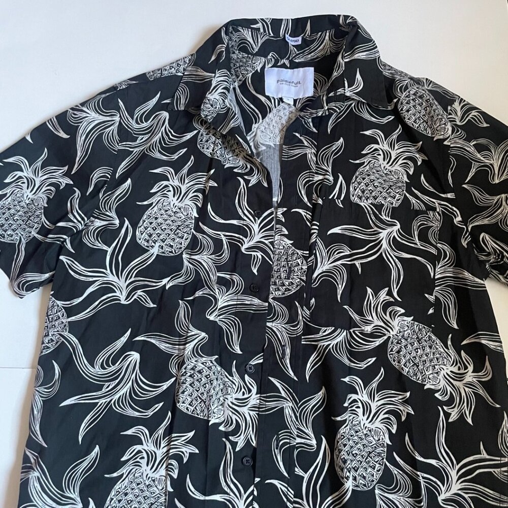 Paid In Full Black & White Pineapple Button-Up Shirt